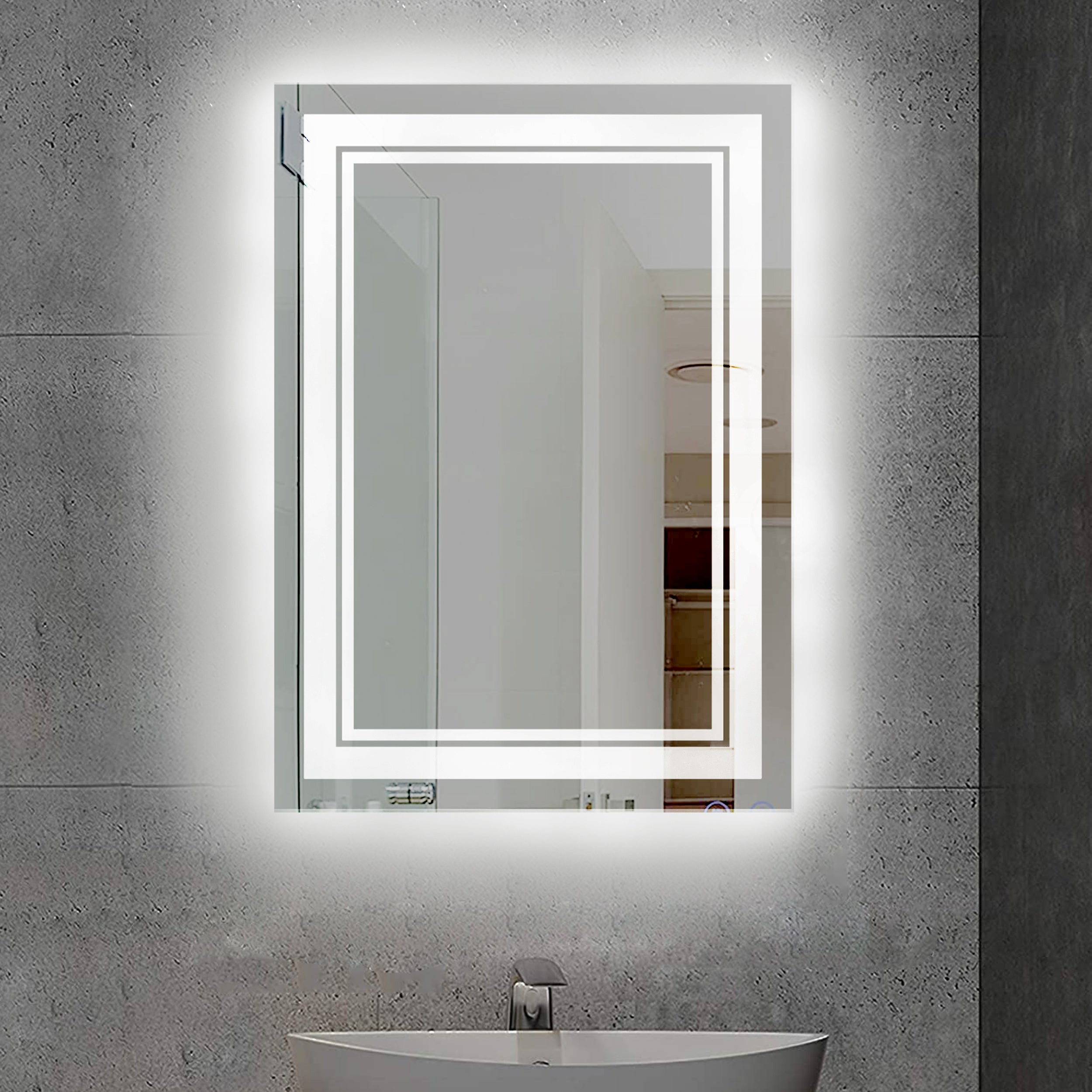 Mora White Light Mirror 80*60 cm