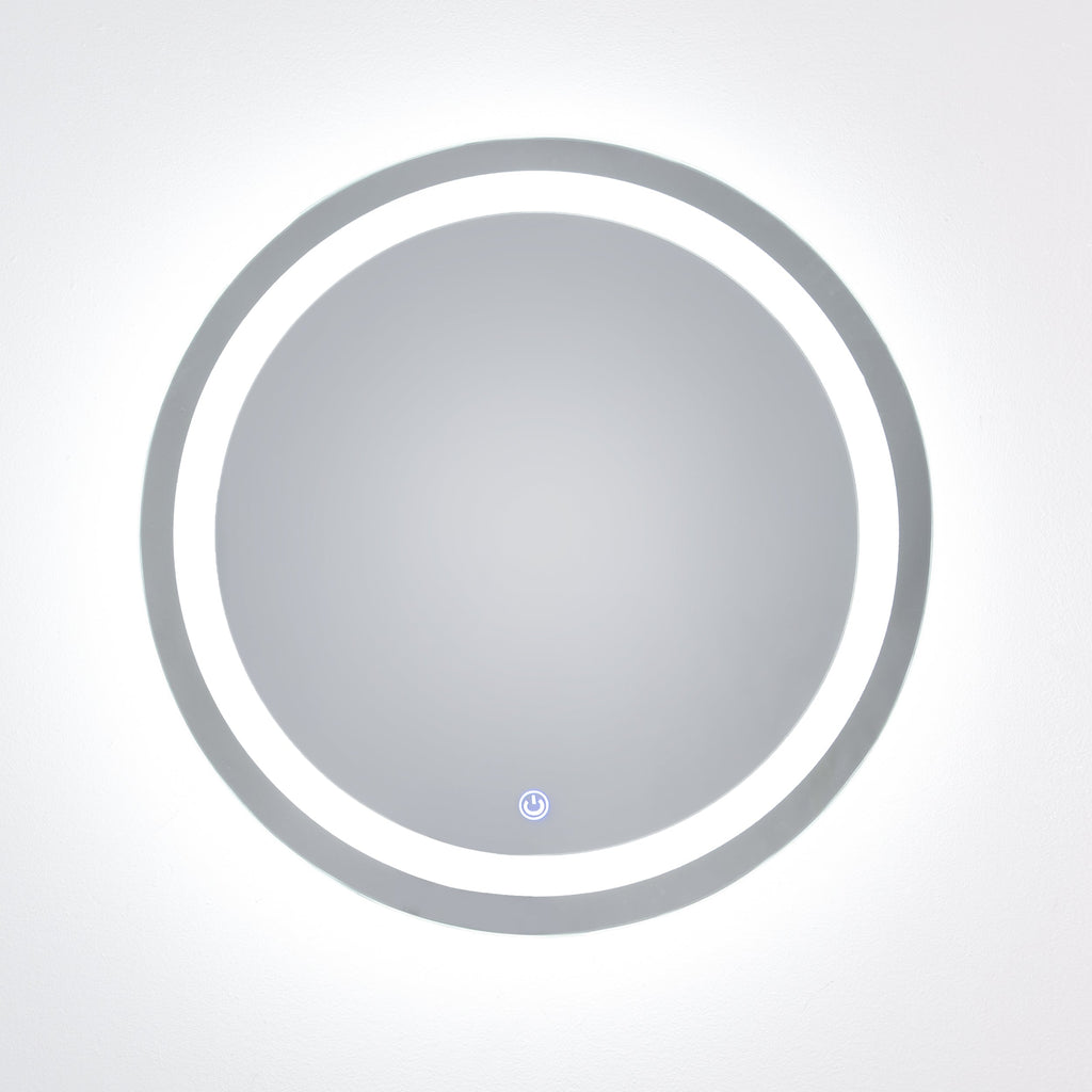 Rounded T White Light Touch Mirror 60 cm