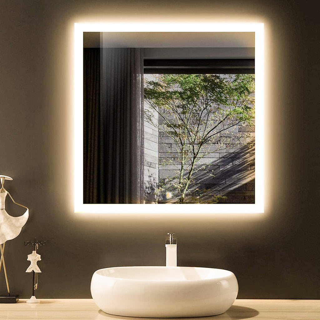 Square Warm Light Mirror 80*80 cm