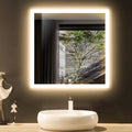 square warm light mirror