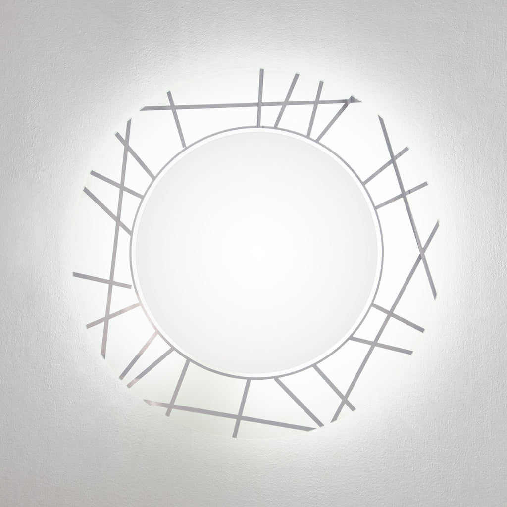 Rounded R White Light Mirror 70 cm