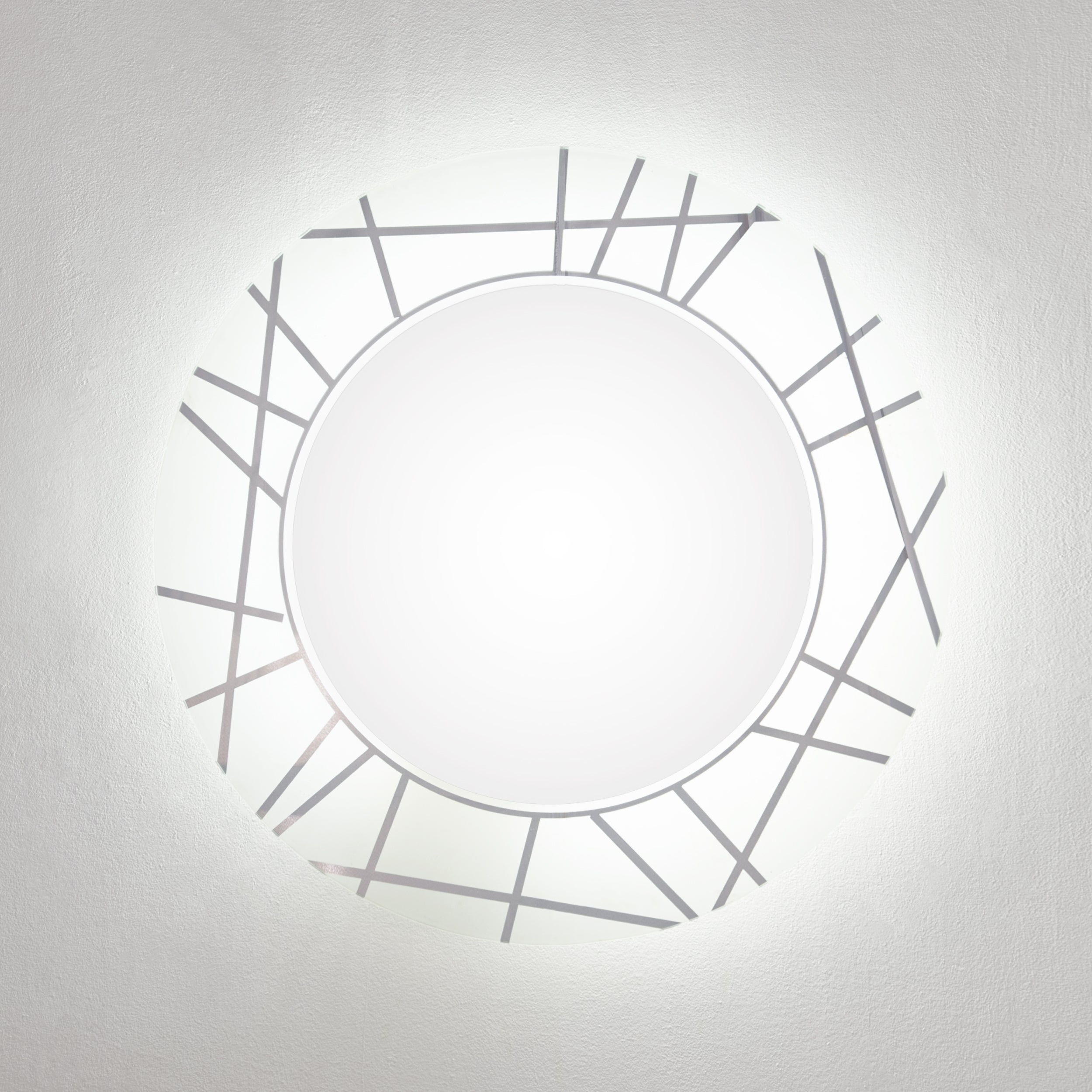 Rounded R White Light Mirror 70 cm
