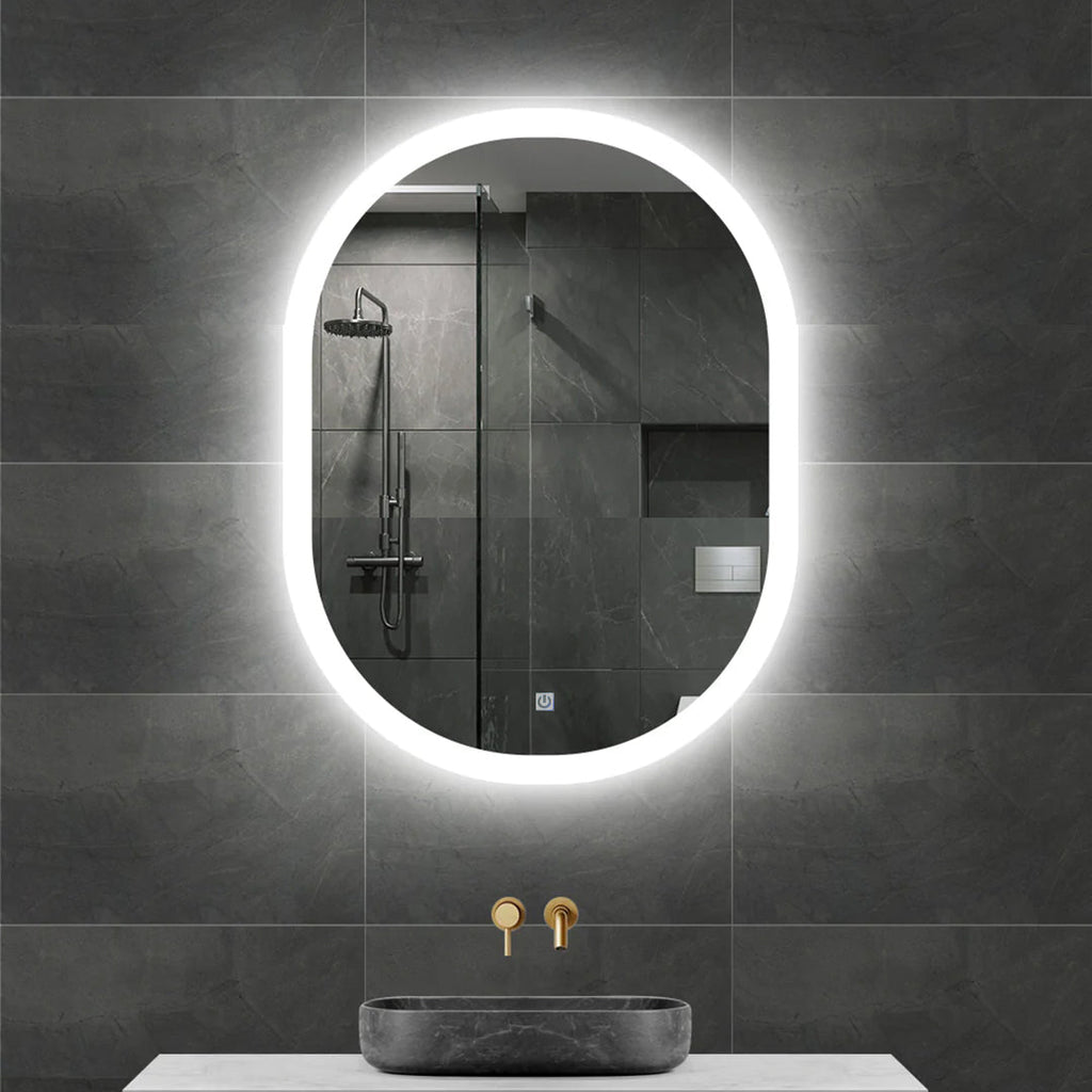 Scrabbed Wide White Light Mirror 60*80 cm