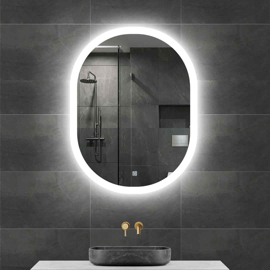 Scrabbed Wide White Light Mirror 60*80 cm