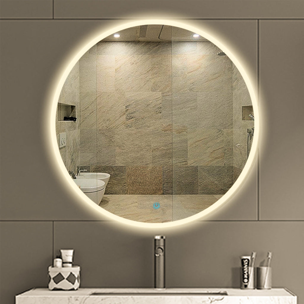 Rounded Warm Light Touch Mirror 60 cm