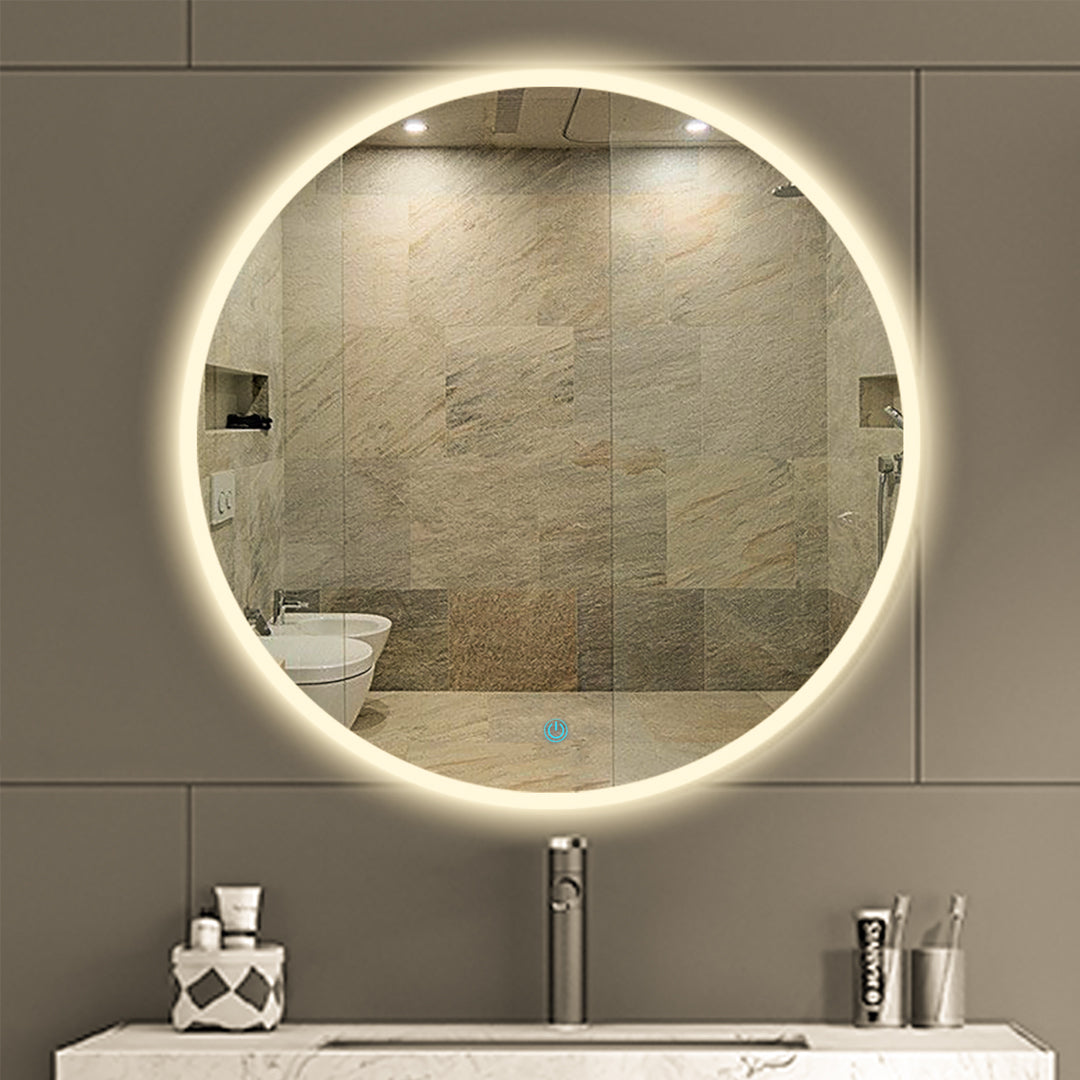 Rounded Warm Light Touch Mirror 60 cm