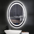 oval white light mirror