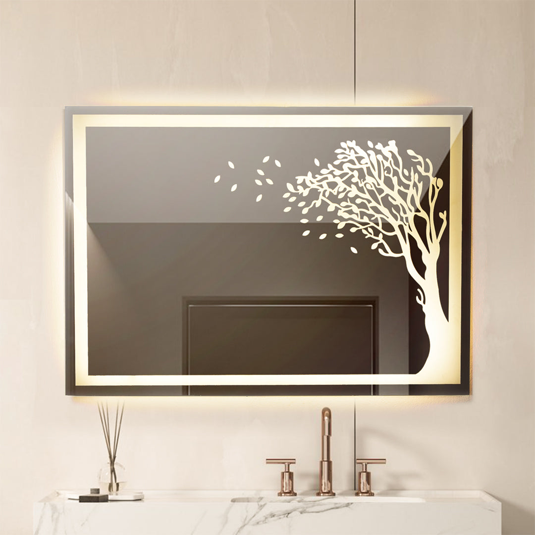 Tree Warm Light Mirror 57*80 cm