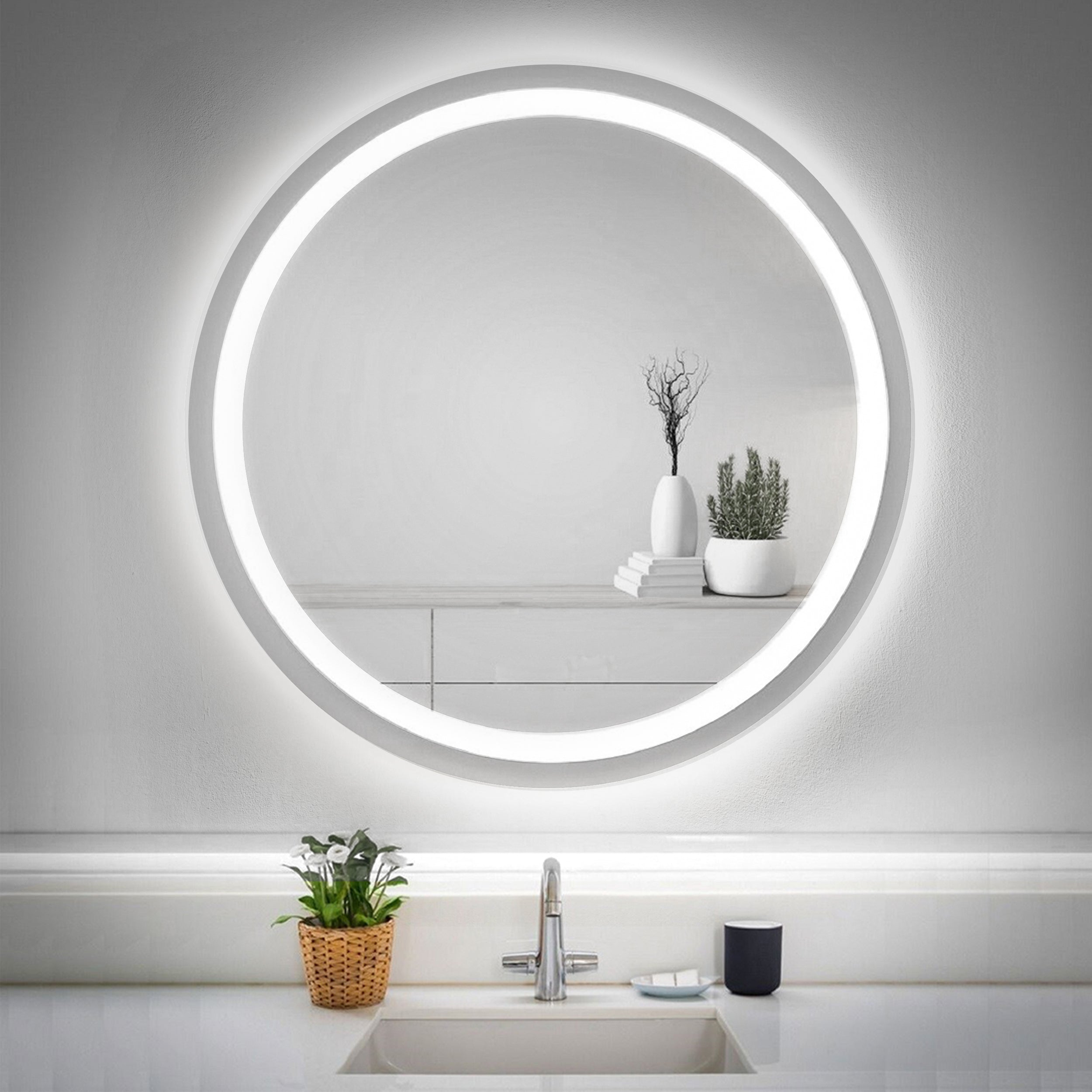 Werm White Light Mirror 80*80 cm