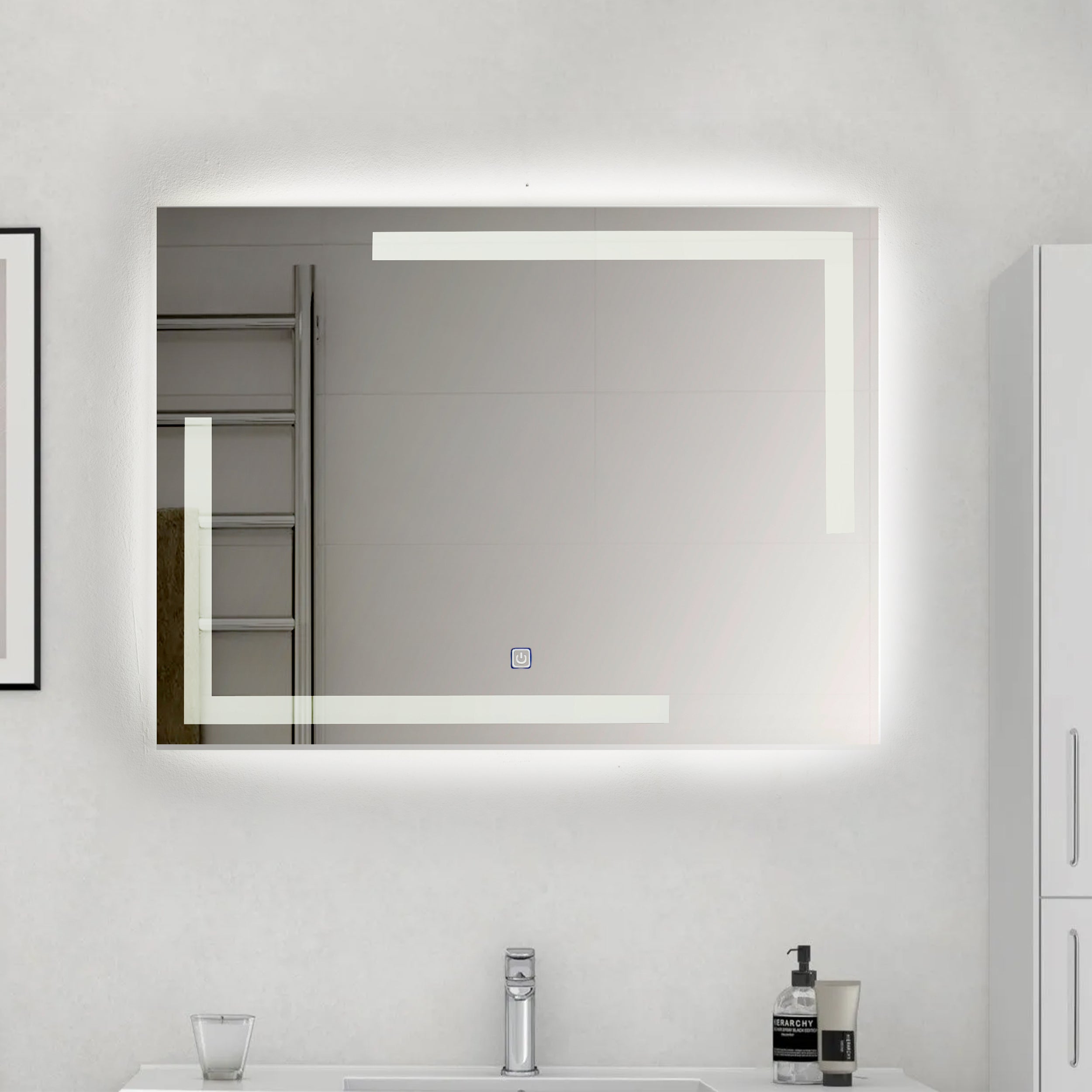 Tora White Light Touch Mirror 80*80 cm