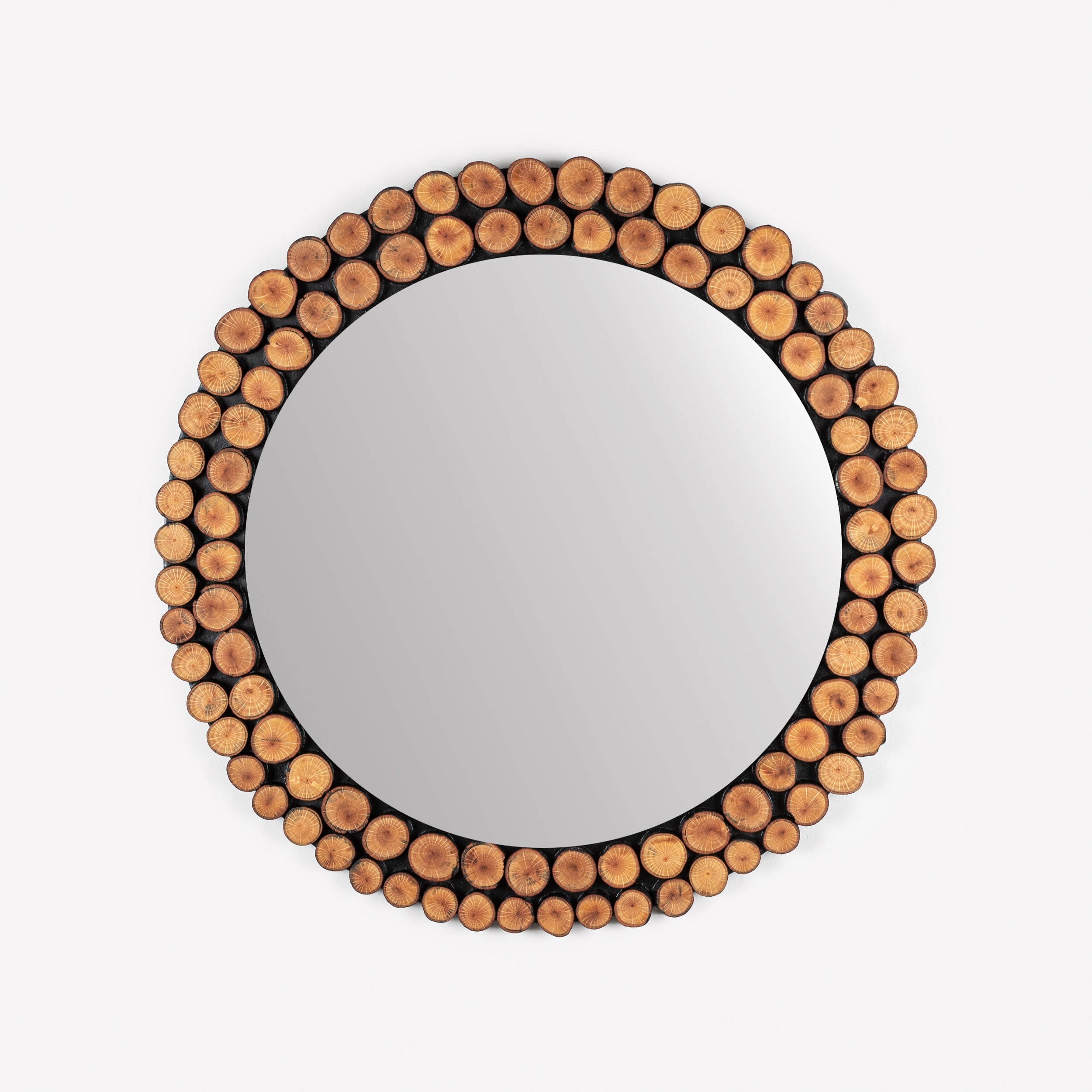 Tagzy Wooden Brown Mirror 70 cm