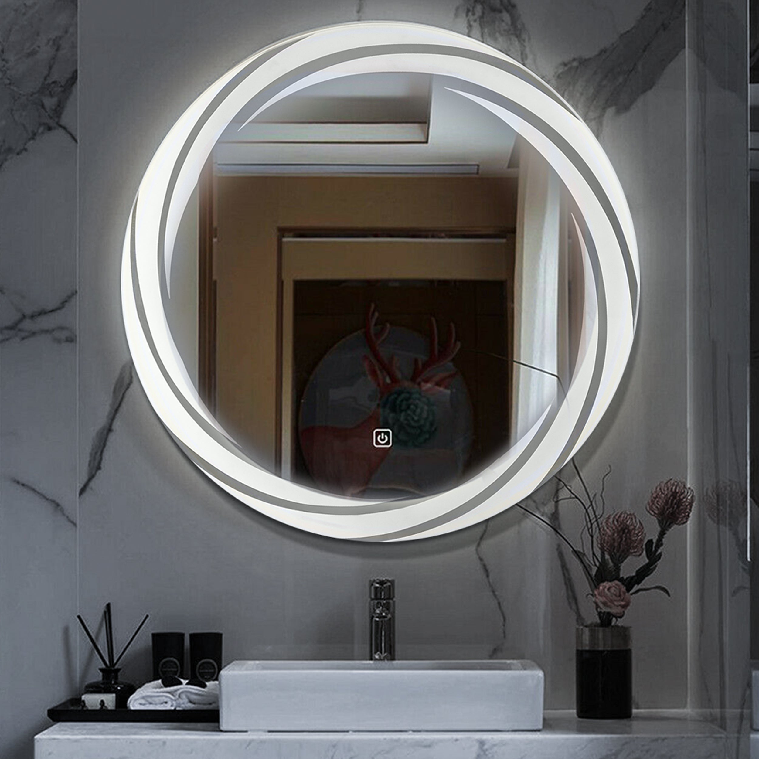 Grear White Light Mirror 60 cm