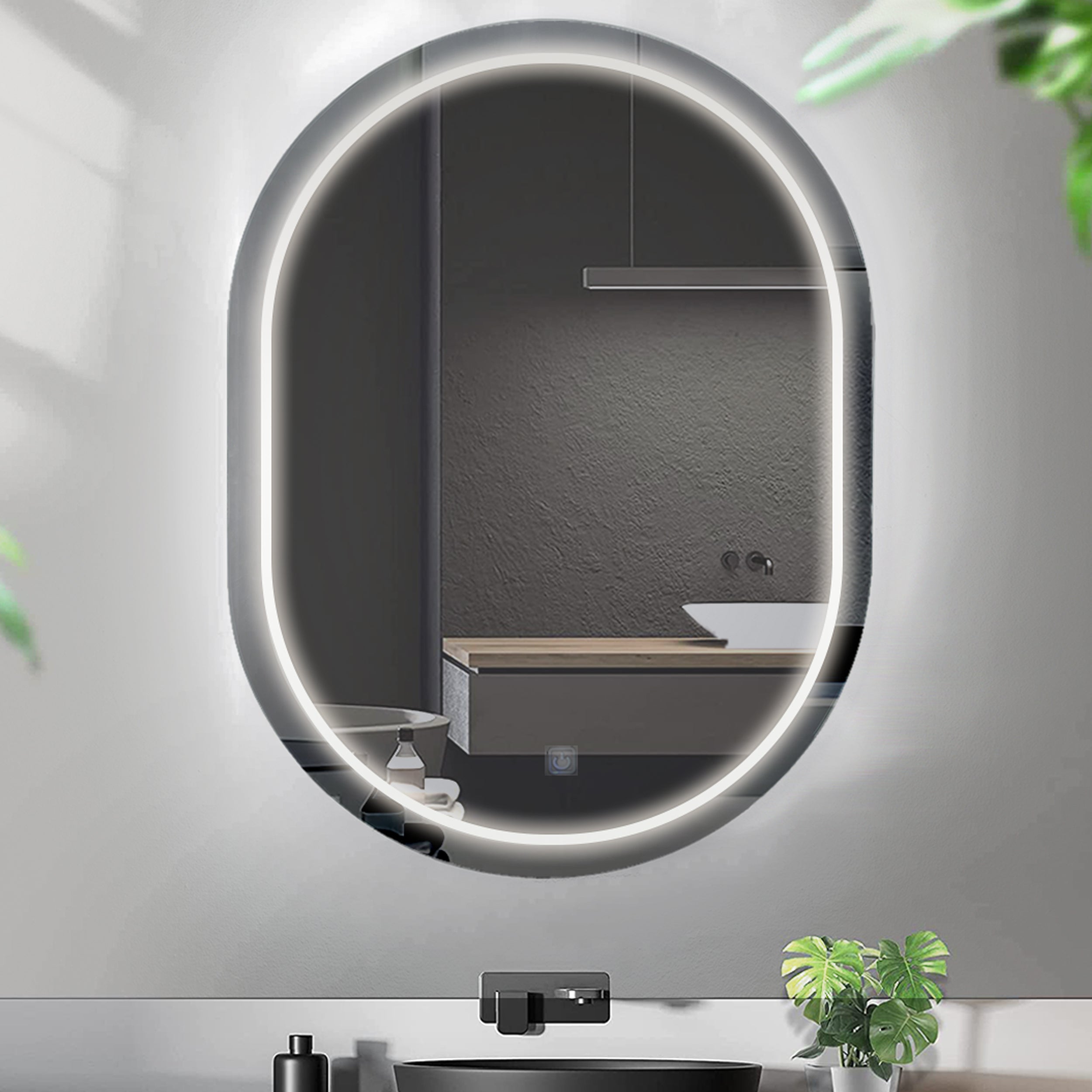 Scrabbed Thin White Light Mirror 60*80 cm
