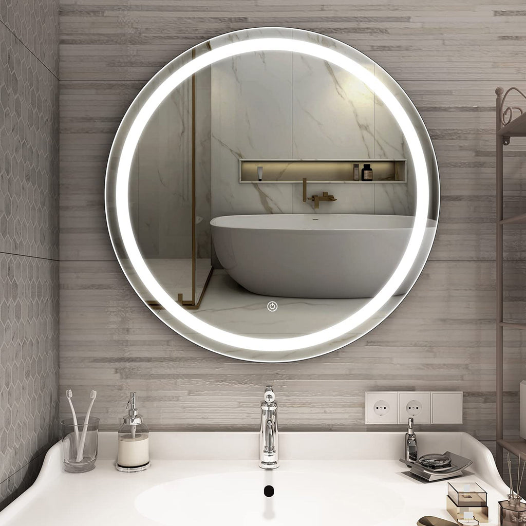 Rounded T White Light Touch Mirror 60 cm